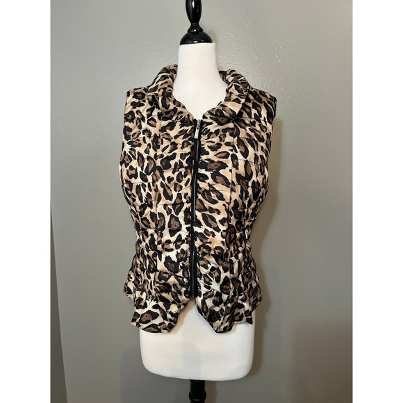 White House Black Market Leopard Print Vest - Picture 1 of 11